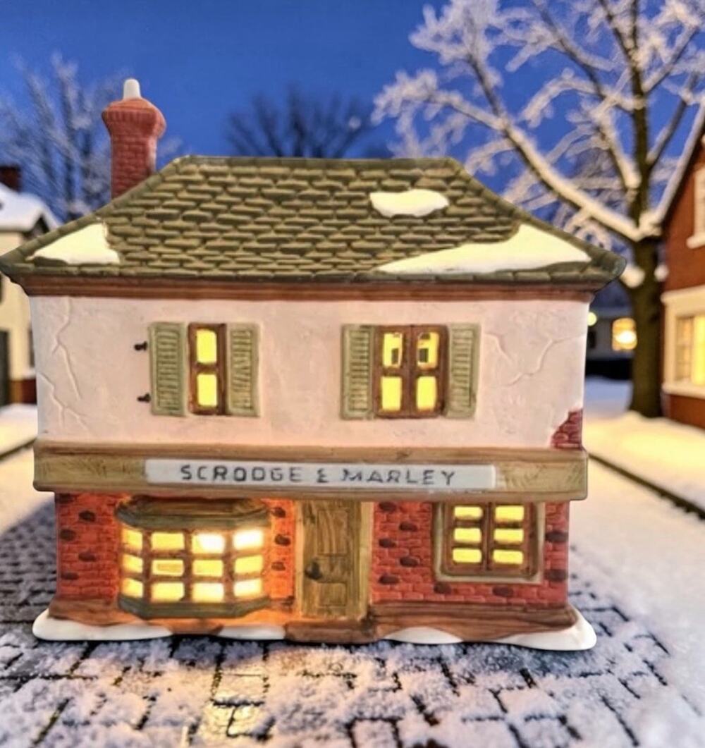 Vintage 1986 ORIGINAL Dept 56 “SCROOGE & MARLEY”Counting House A Christmas Carol